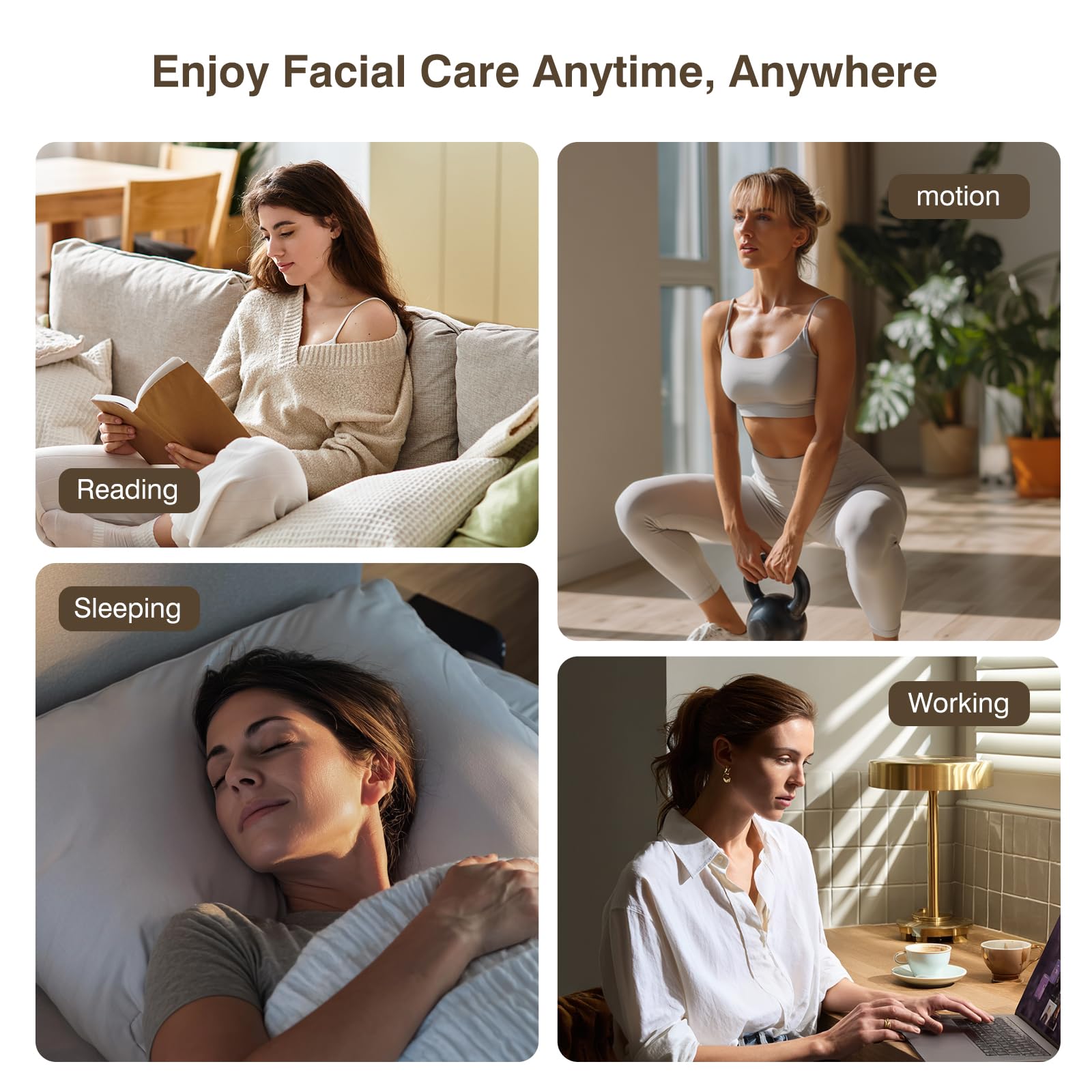 INTEO orange light mask at the nose area for mood-support routine