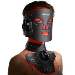INTEO red light mask shows full face and neck coverage with 680 beads