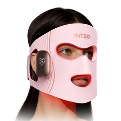 INTEO red light mask on the forehead for at-home light therapy