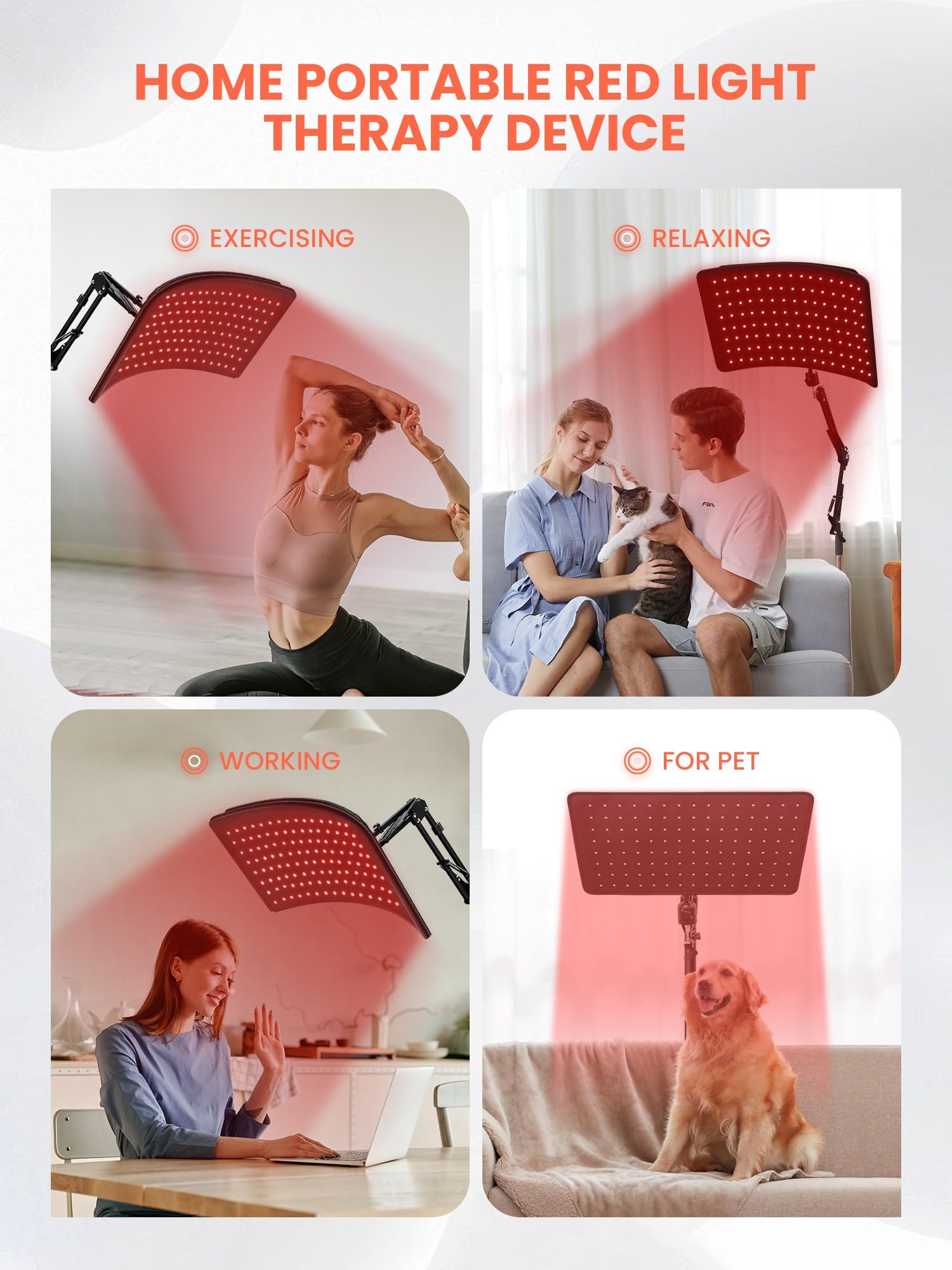 INTEO red light therapy elastic strap enables portable sessions.