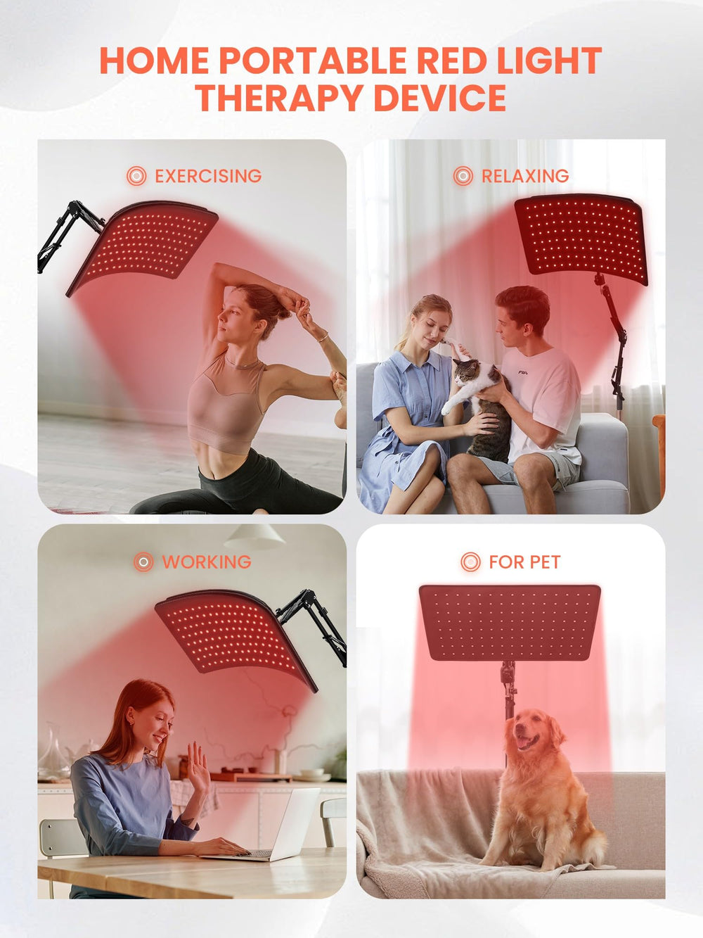 INTEO red light therapy elastic strap enables portable sessions.