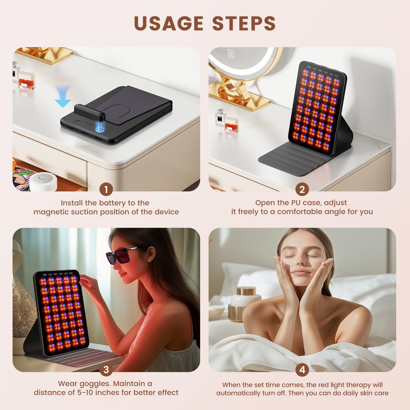 INTEO red light therapy in-use relaxation scene for daily wellness