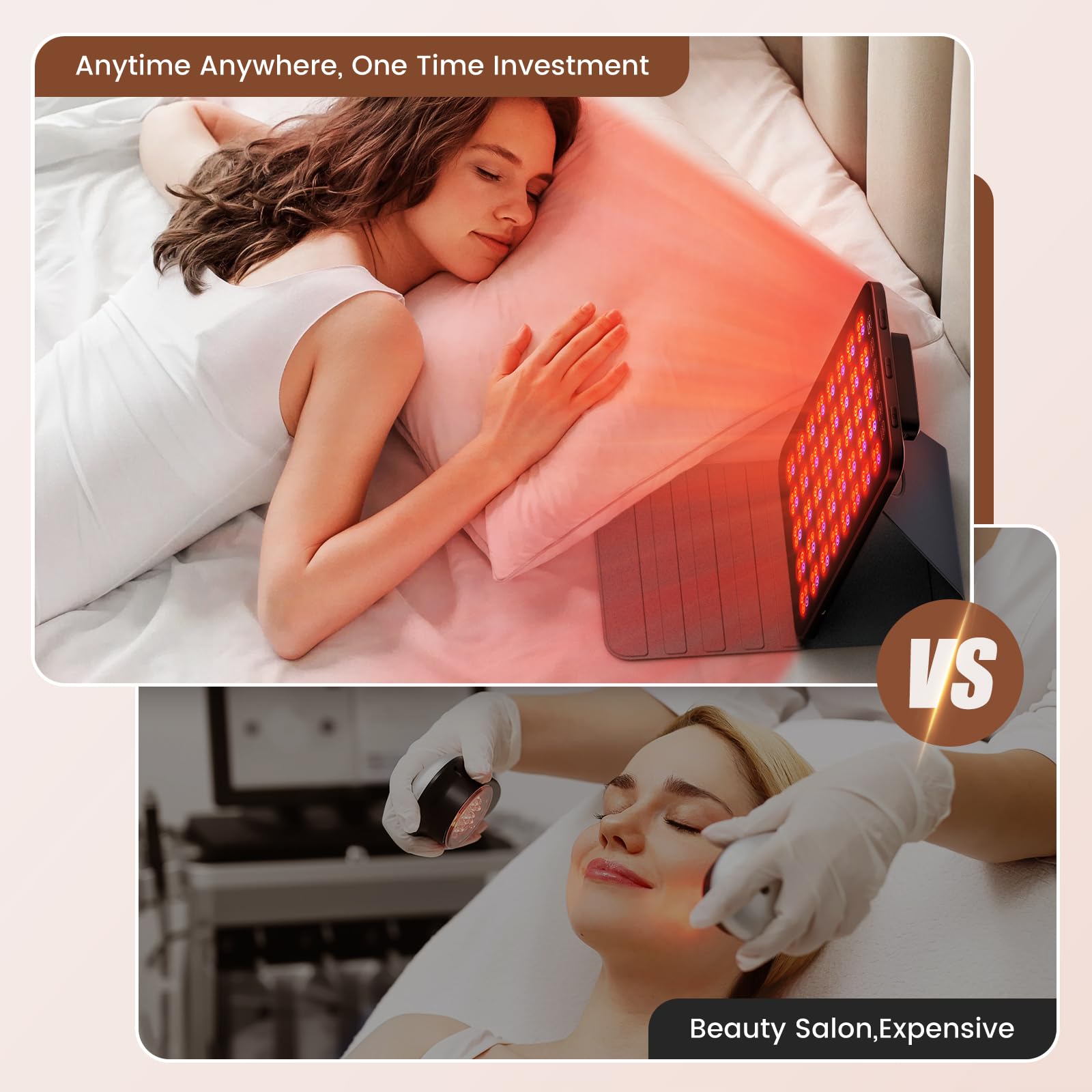 INTEO red light therapy portable design shown with backpack-ready usability