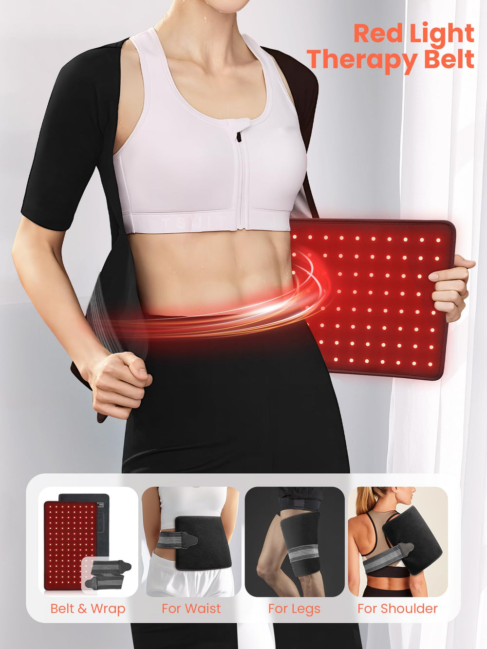 INTEO red light therapy stand with adjustable arm for precise placement.