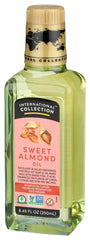 International Collection Almond Oil dish background with drizzle for baked fish pairing.