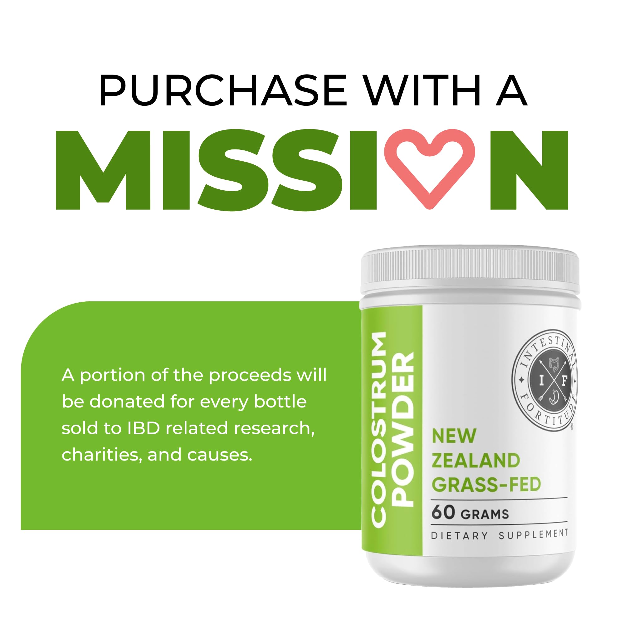 Packaging and label reveal a clean ingredient list for Intestinal Fortitude.