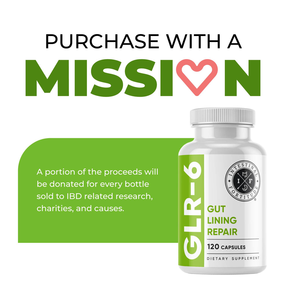 Intestinal Fortitude GLR-6 packaging on display, vegan formula.