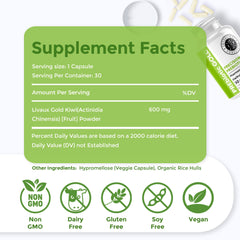 Intestinal Fortitude kiwifruit powder scoop showcases natural prebiotic blend for gut balance