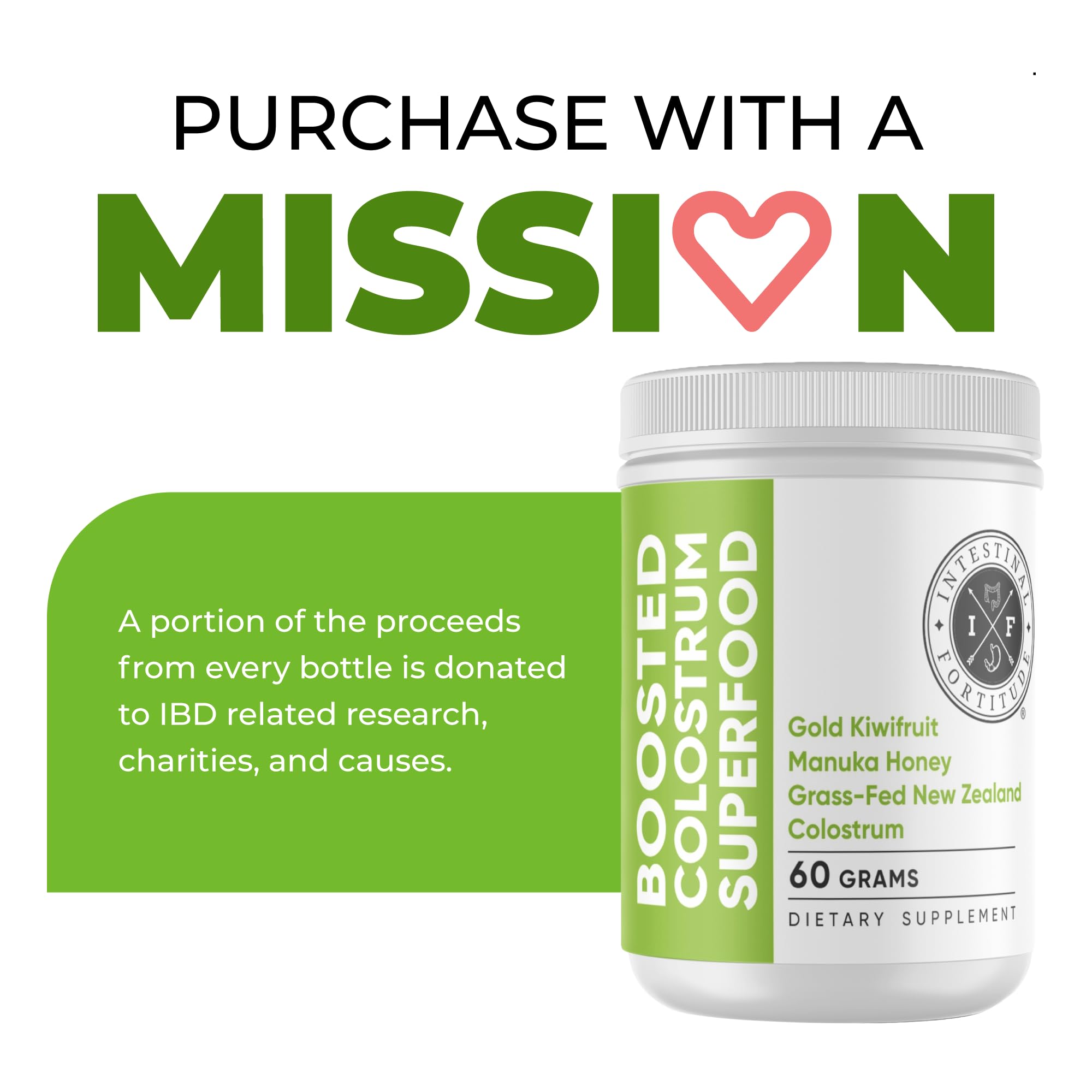 Intestinal Fortitude serving scene demonstrating easy daily dose for digestion support.