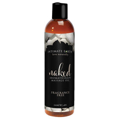 Intimate Earth Naked Massage Oil bottle with a silky glide for massages