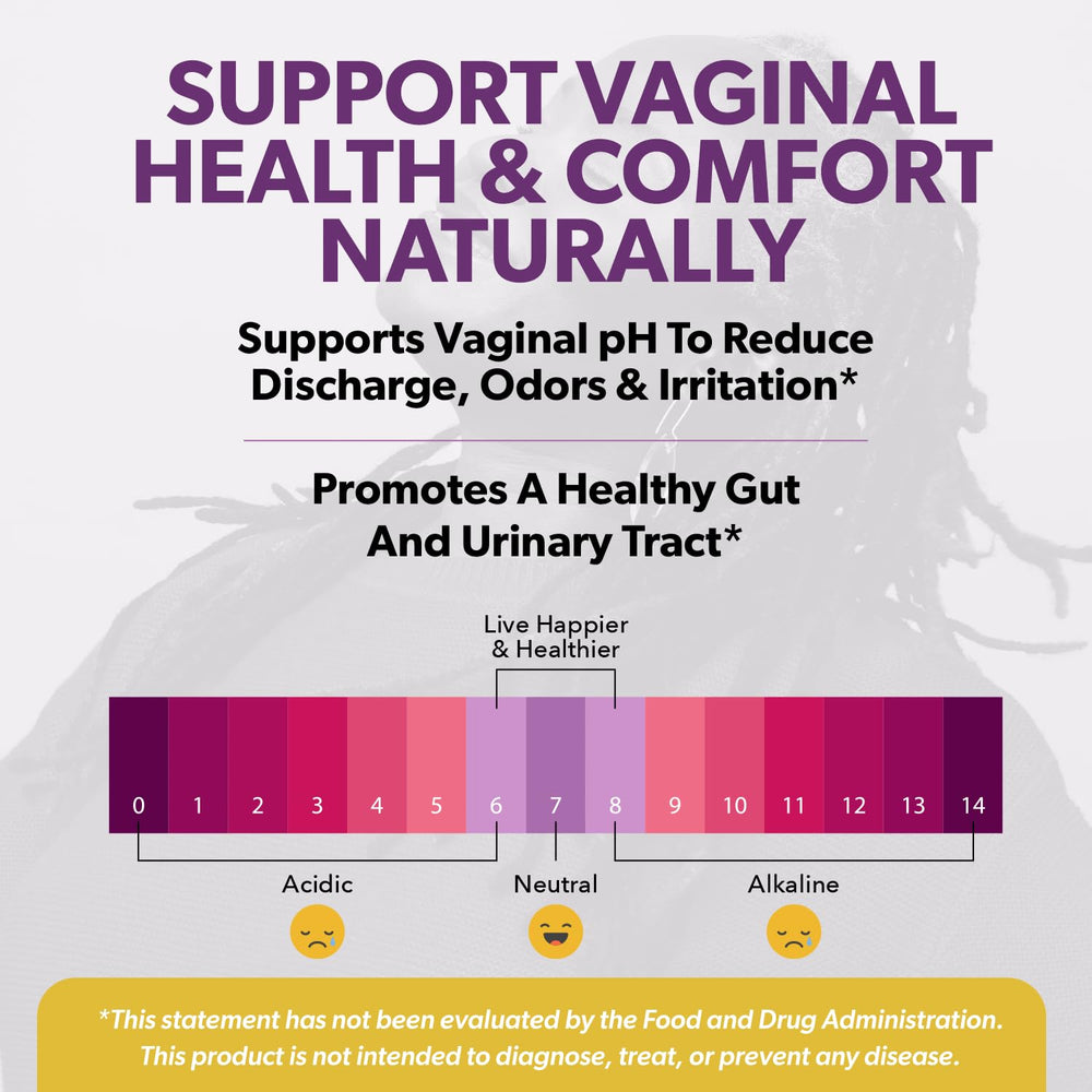 Intimate Rose cranberry-d-mannose boost for pH balance and overall feminine comfort.