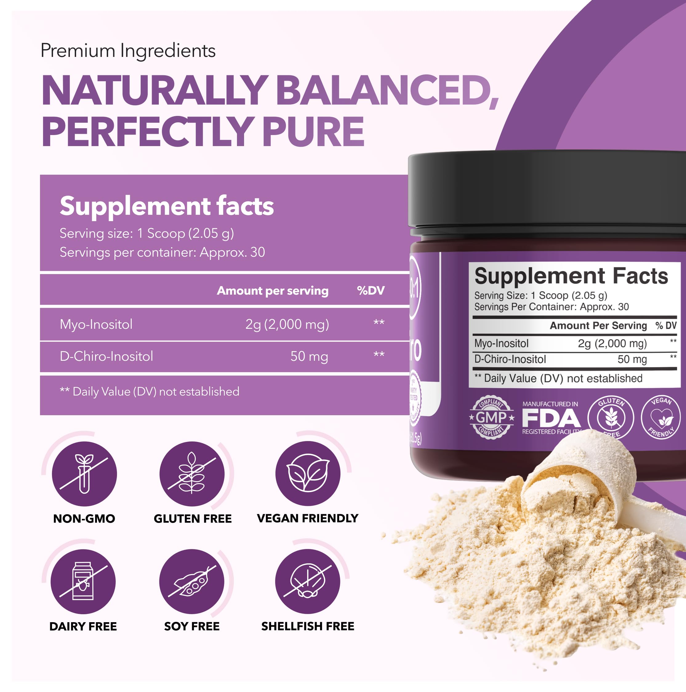Intimate Rose Inositol powder on countertop suggests daily ritual for cycle support.