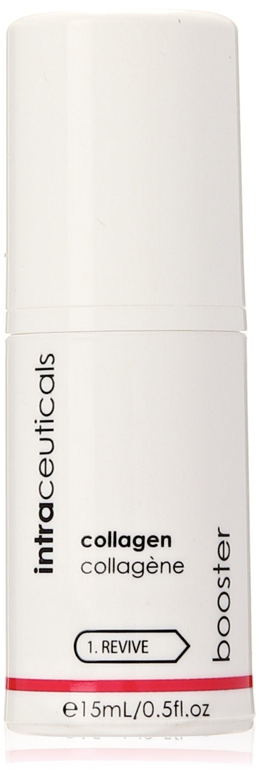 Intraceuticals Booster Collagen bottle close-up highlights potency and skin renewal potential.