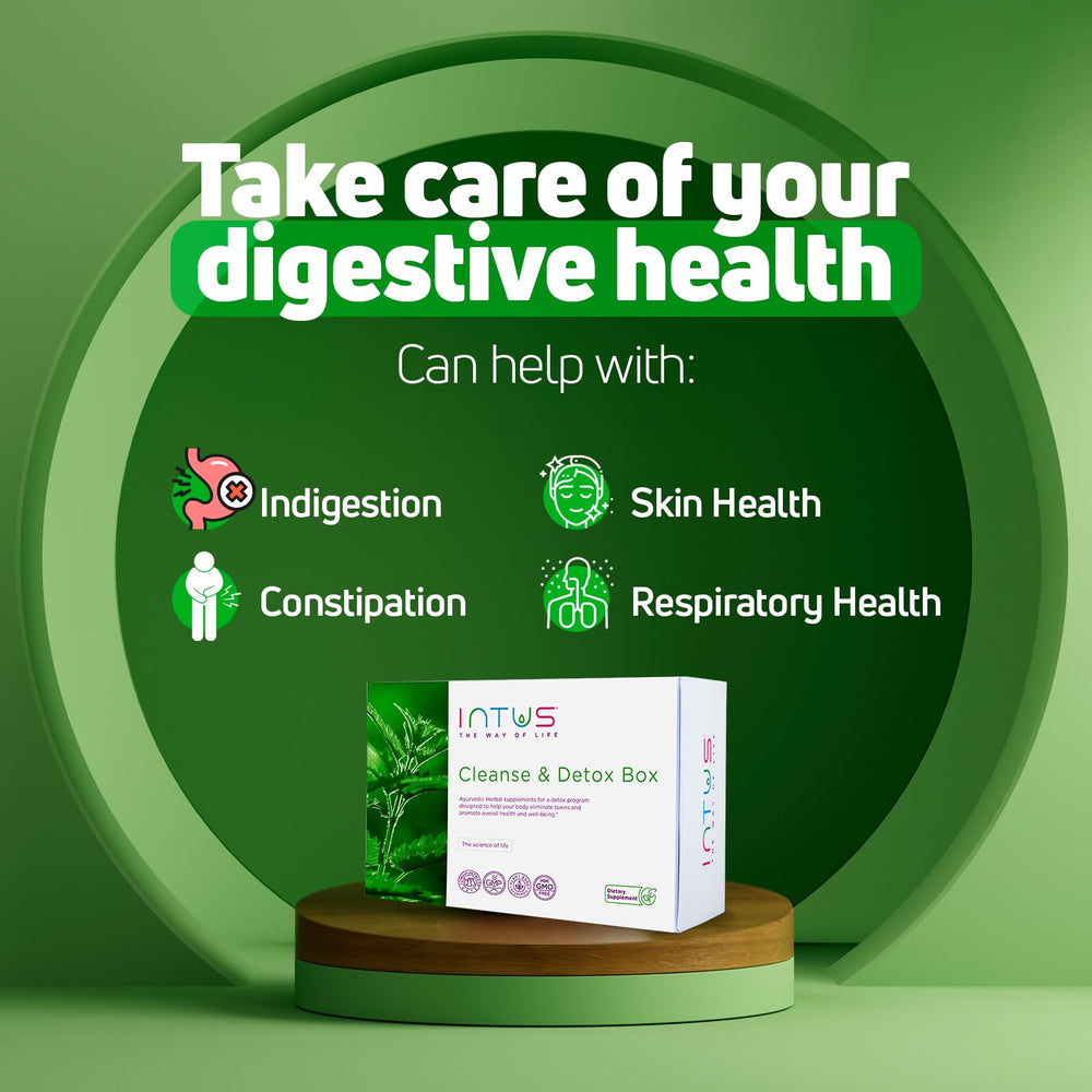 INTUS Detox Box on kitchen counter, suggesting ease of use.