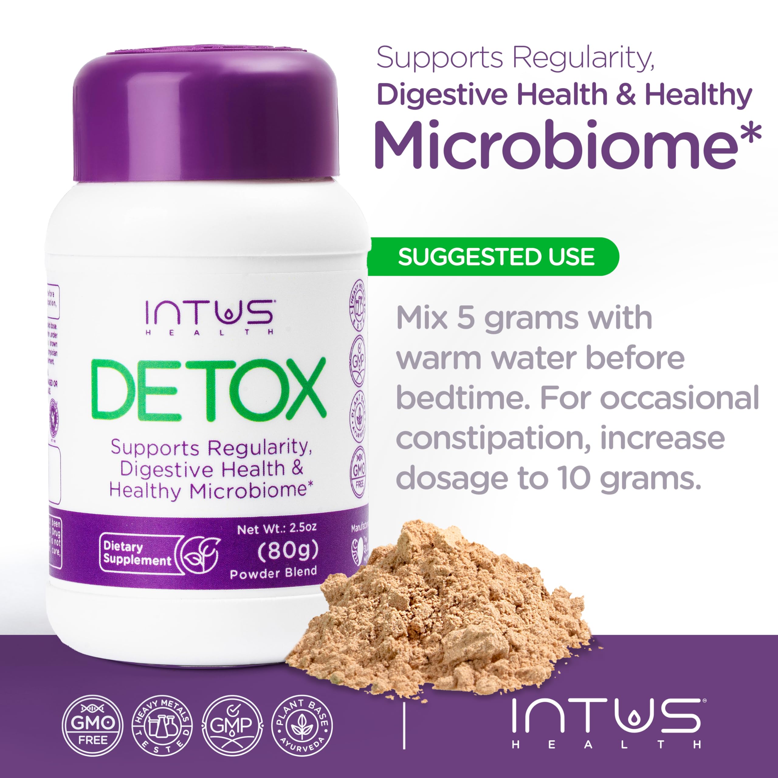 INTUS Detox label highlights liver and digestive support