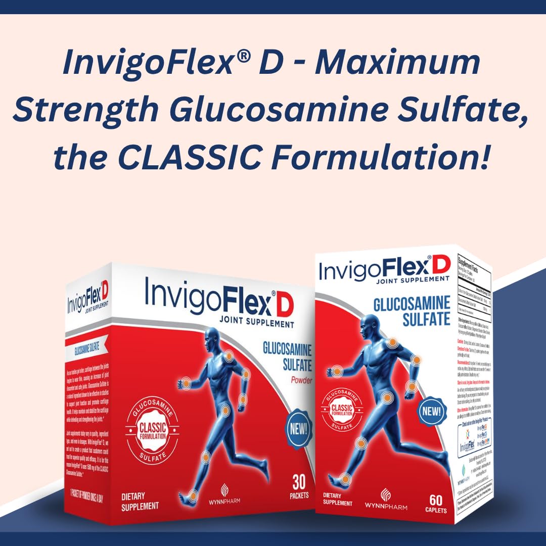 INVIGOFLEX D capsules close-up shows 1500mg dosage for flexible joints