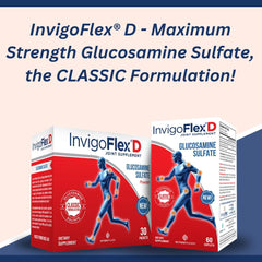 INVIGOFLEX D capsules close-up shows 1500mg dosage for flexible joints