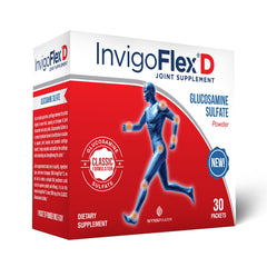 INVIGOFLEX D powder bottle ready for daily joint support