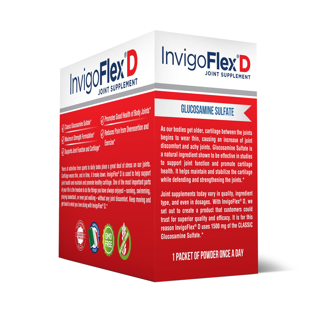 INVIGOFLEX label close-up showing clarity for joint care