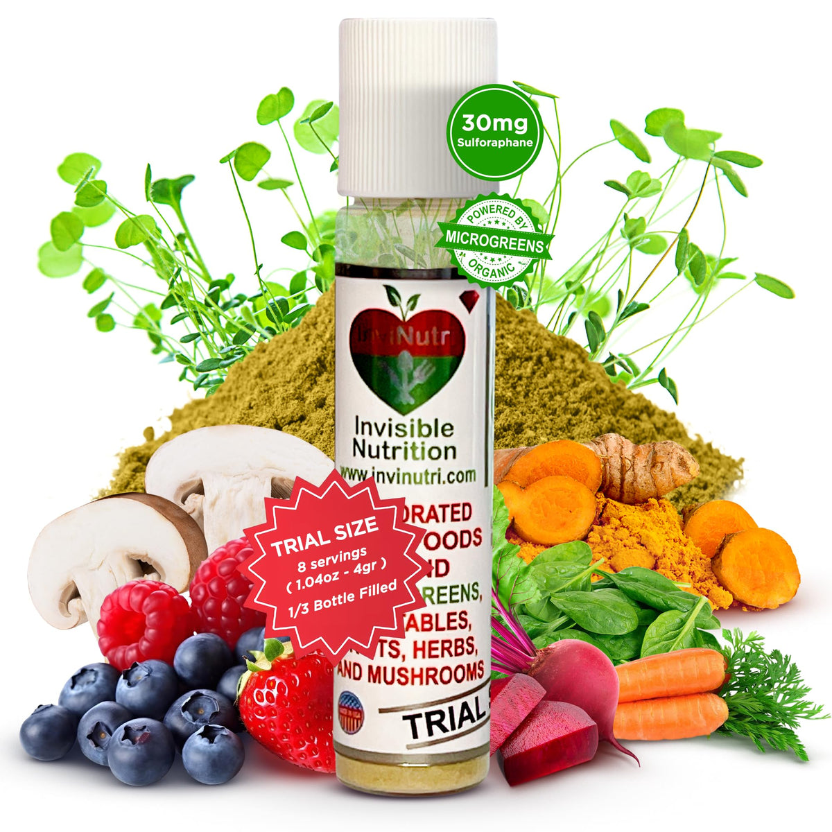 InviNutri Invisible Nutrition bottle pours powder to boost kids' meals easily.