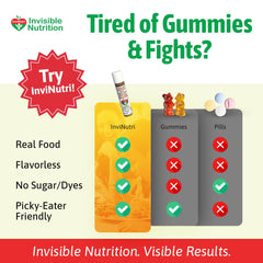 InviNutri powder in smoothie demonstrates seamless kid-friendly nutrition.