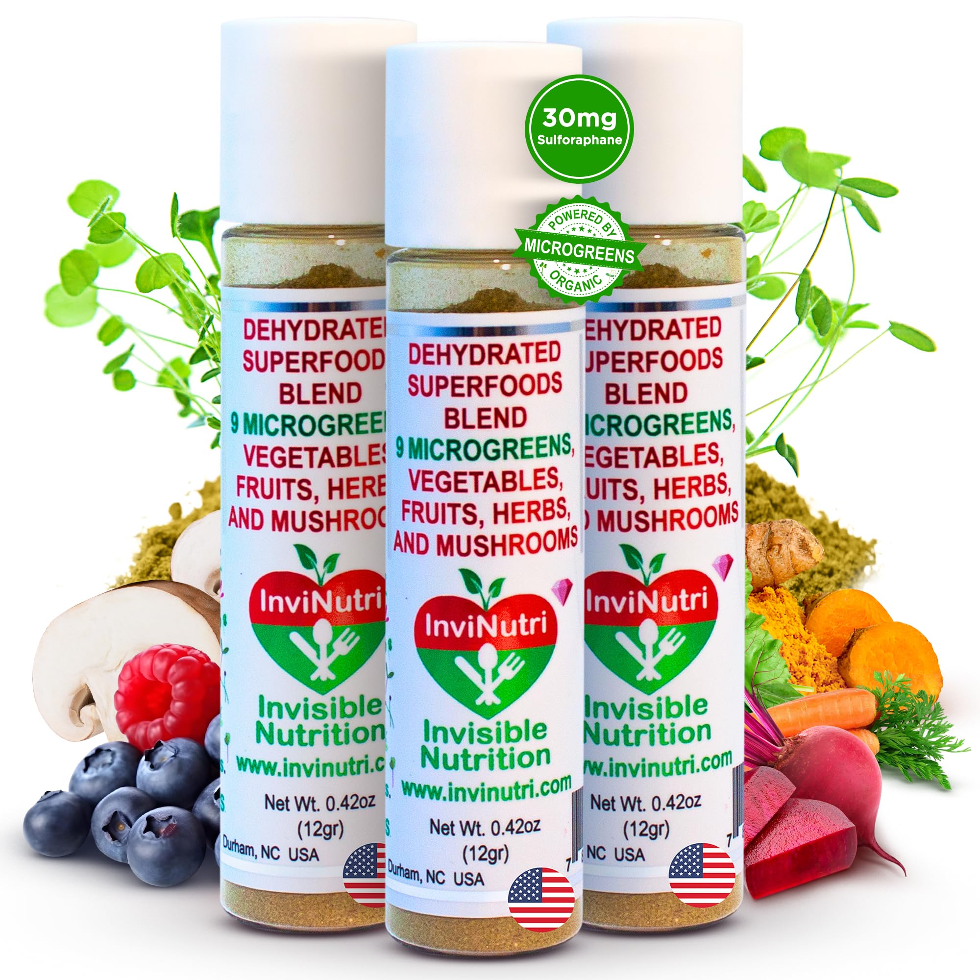 InviNutri packaging highlights organic ingredients for picky eaters.