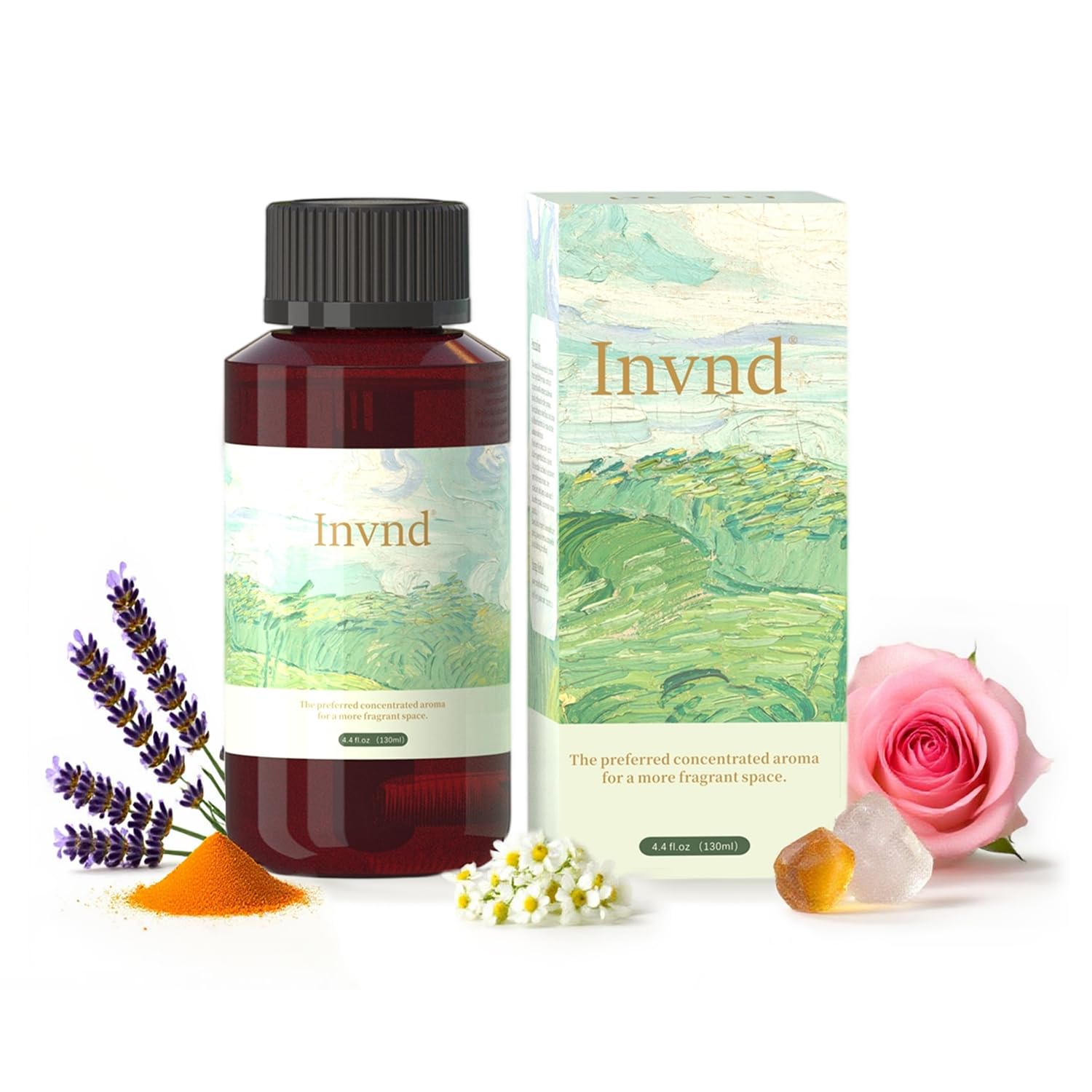 Invnd White Tea aroma oil in diffuser bottle for a gentle scent