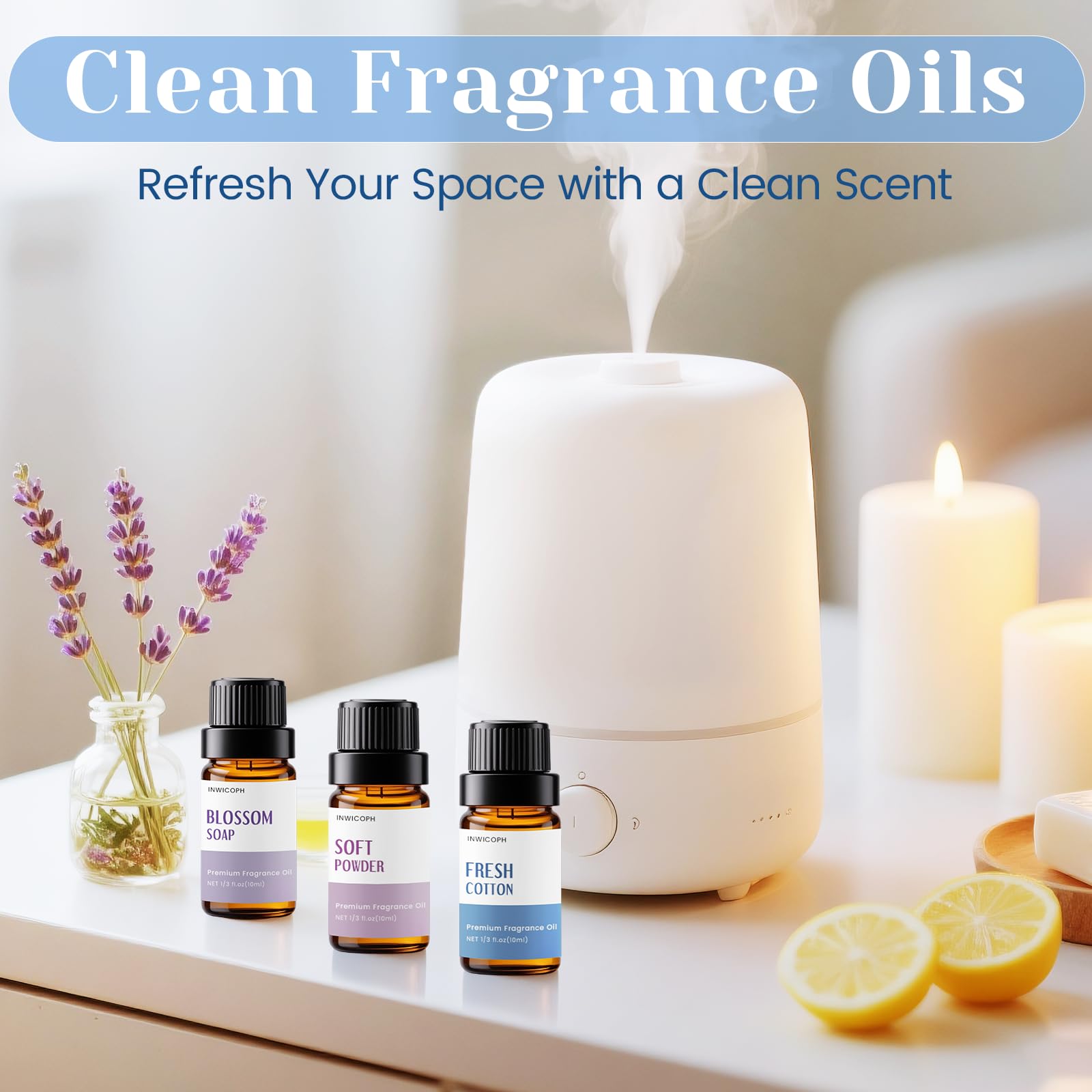 INWICOPH blossom soap fragrance oil delivers delicate floral cleanliness.