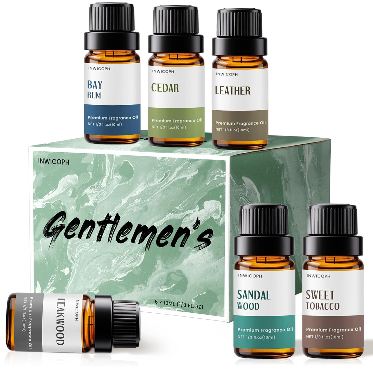 INWICOPH Leather essential oil bottle for diffusers and personal fragrance.