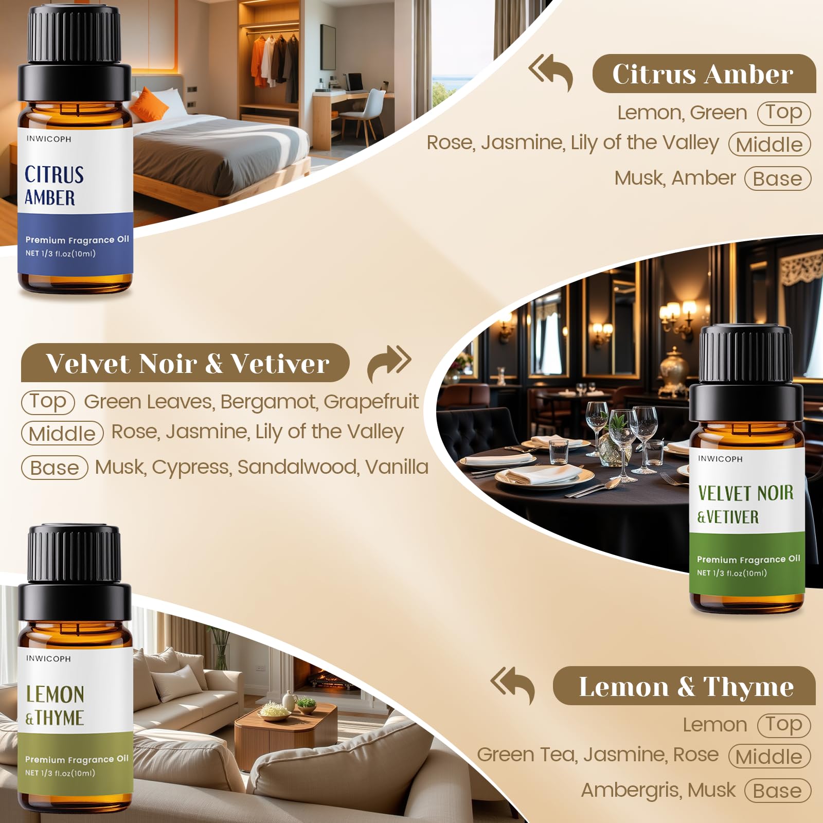 INWICOPH Lemon Thyme oil for fresh corridors and inviting spaces