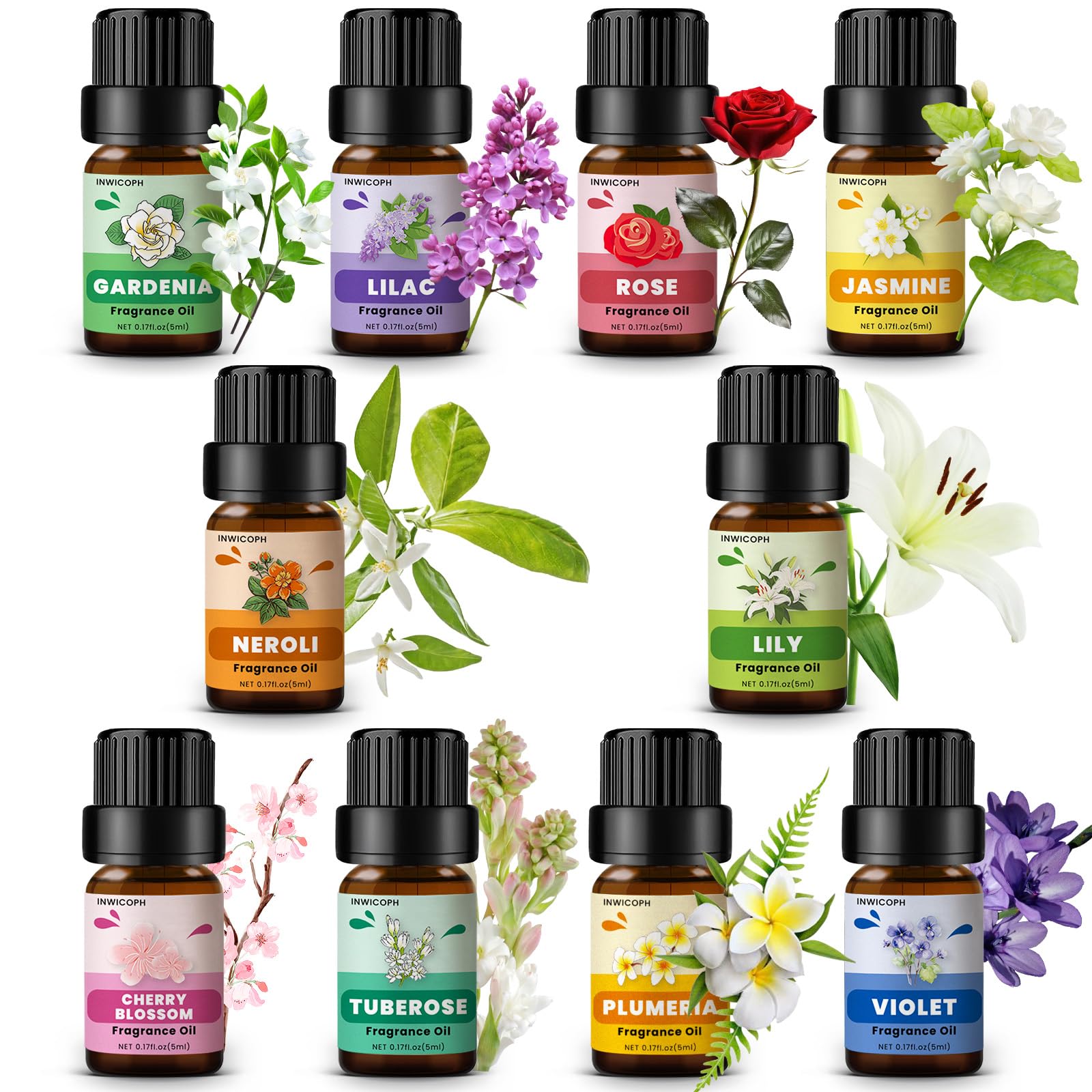 INWICOPH Plumeria bottle creates tropical fragrance for diffusers