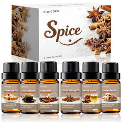 INWICOPH Spice Fragrance Set Cinnamon bottle enhances diffuser ambiance.