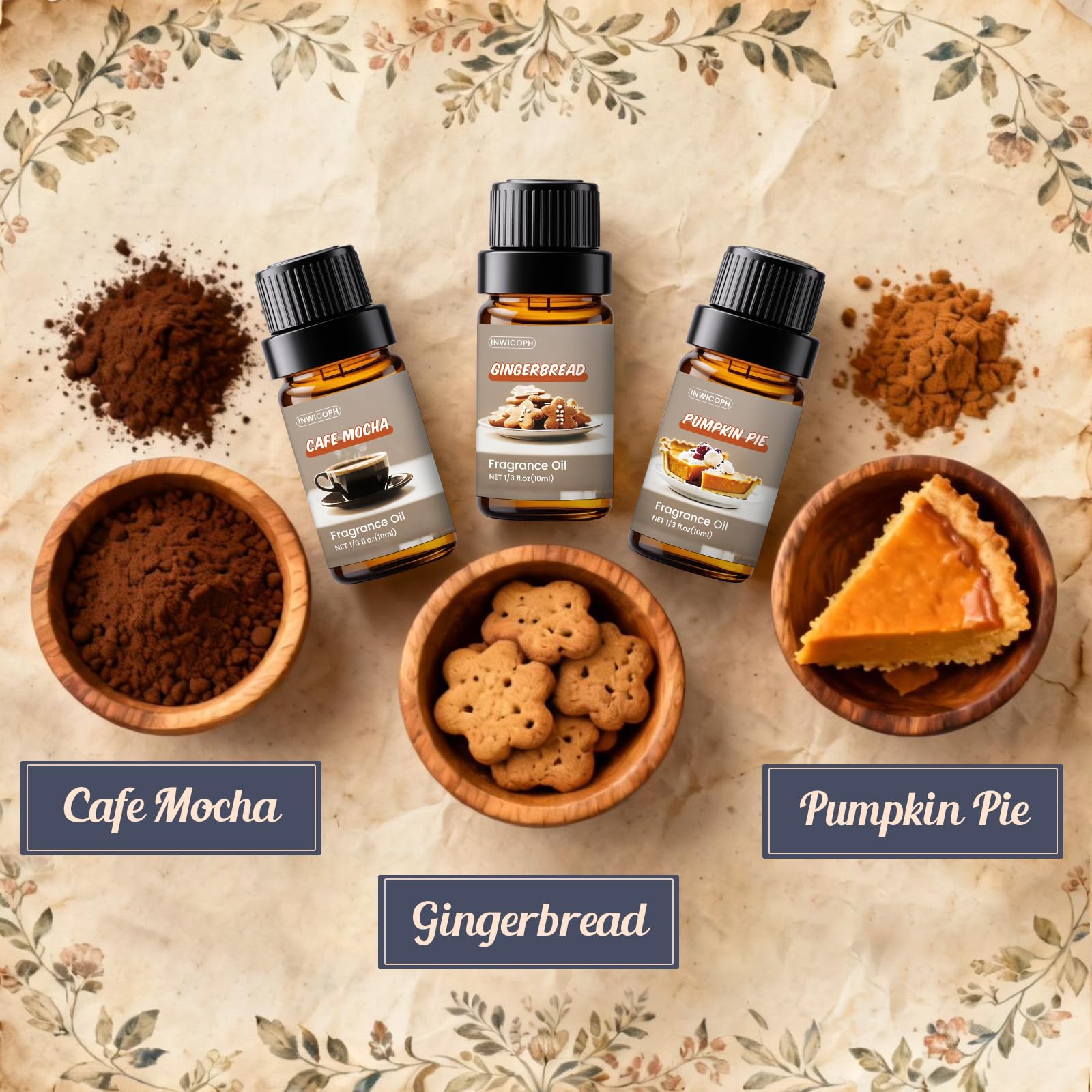 INWICOPH Spice Fragrance Set Pumpkin Pie inspires warm autumn ambiance.