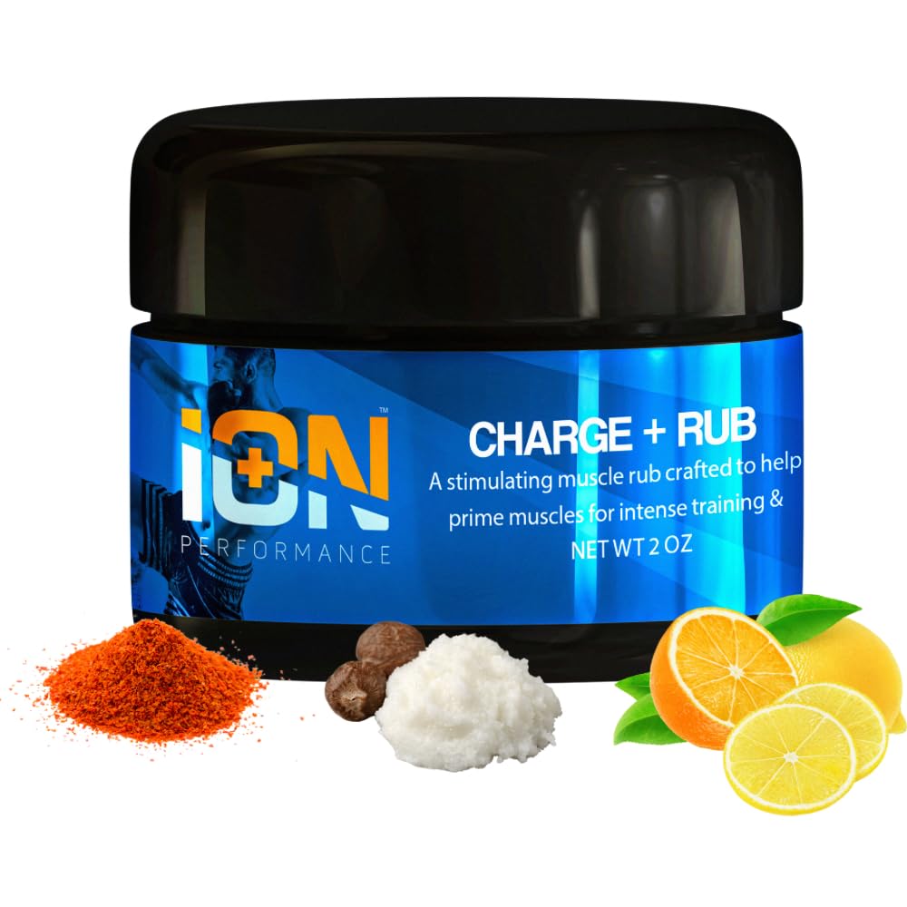 iON Performance Creatine Rub bottle front with orange scent for pre-game energy