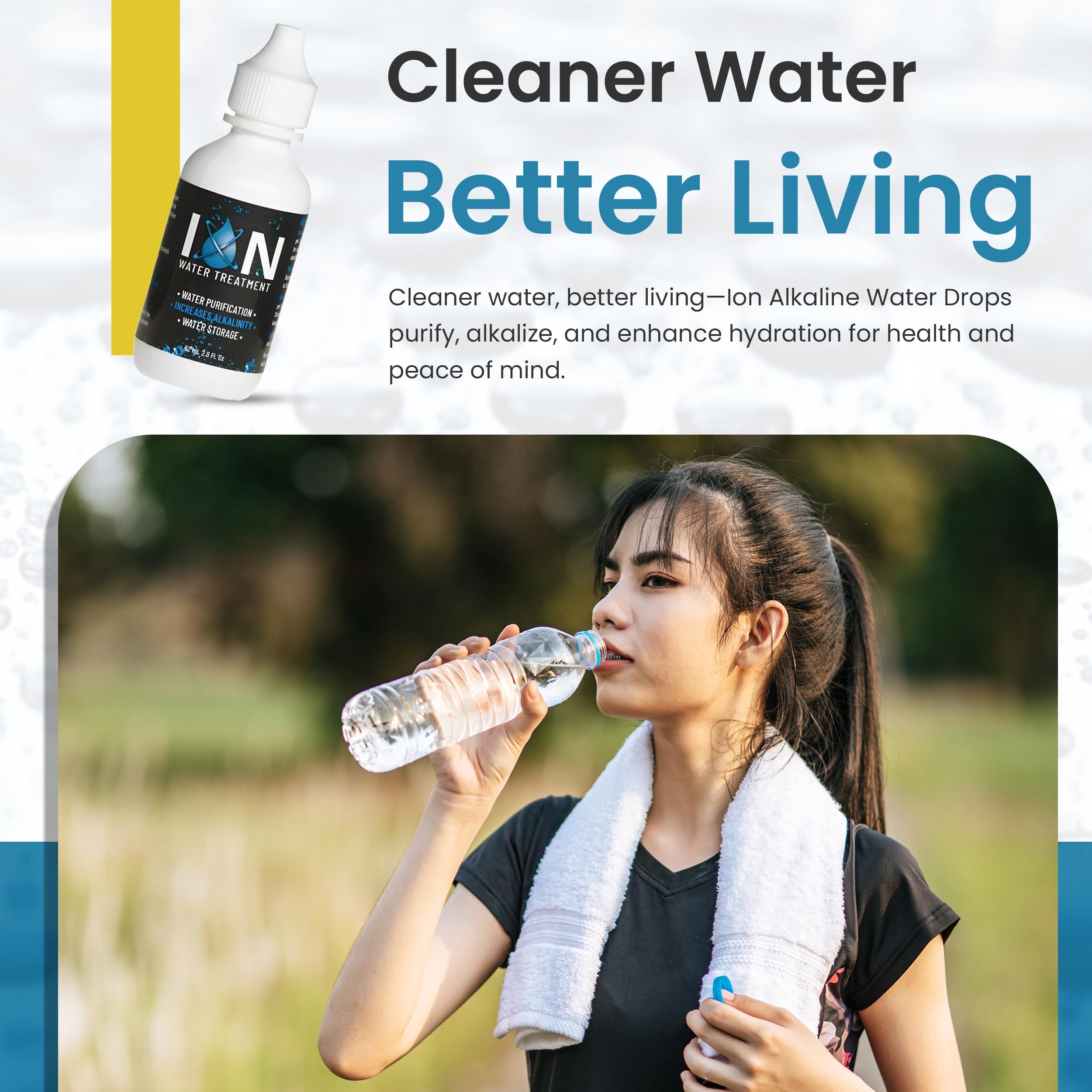 Ion purified water in a glass emphasizes clean flavor.
