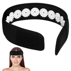 Ipetboom acupressure headband worn for relaxation and focus