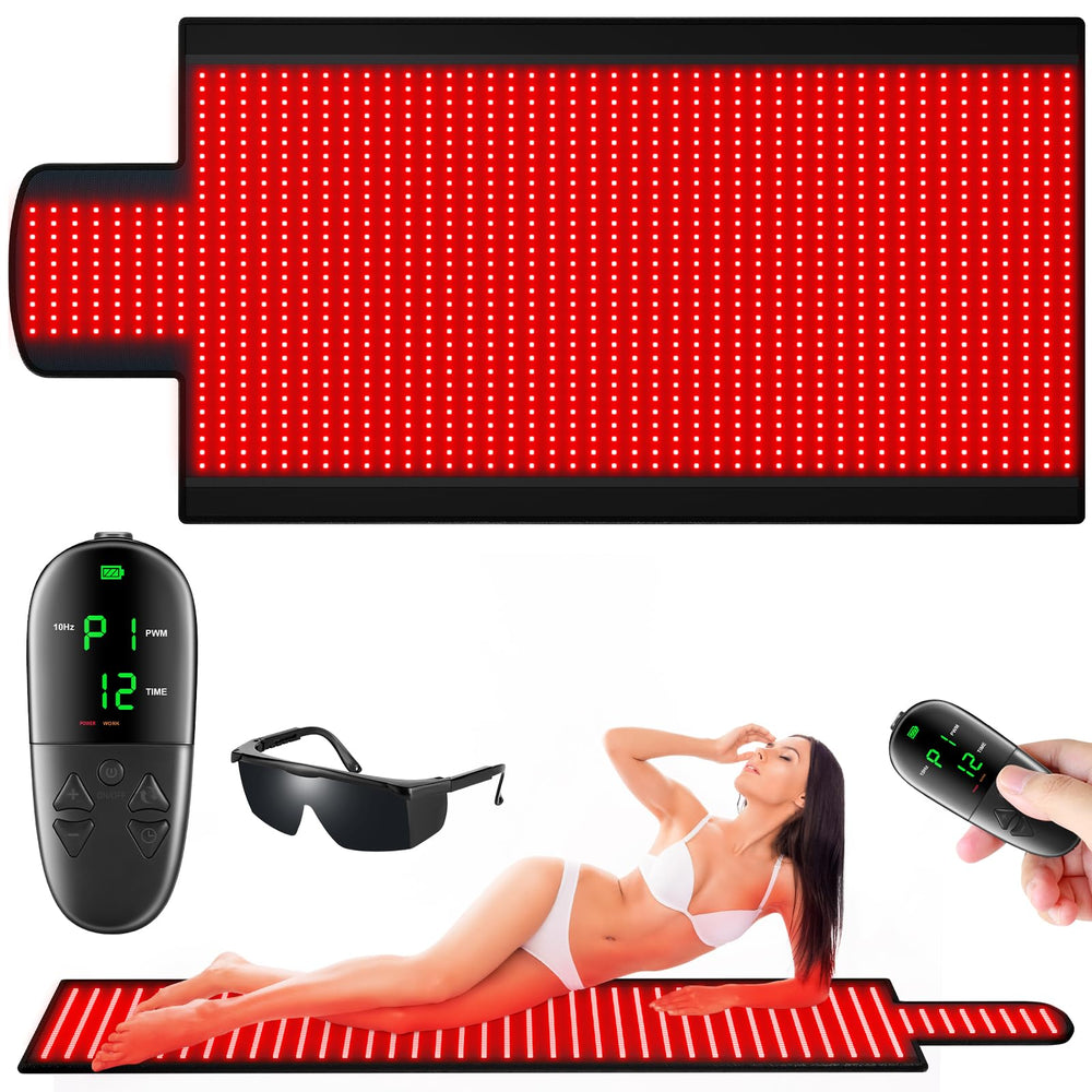 ipremium red light therapy full body mat with wireless remote for precise session control.