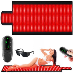 ipremium red light therapy full body mat with wireless remote for precise session control.