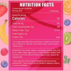 ipxkwll OAKA gummies berry closeup showing vibrant mix berries for tasty protein.