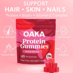ipxkwll OAKA vegan label image confirms plant-based protein and zero sugar.
