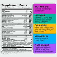 IQ Biology Biotin Gummies closeup highlights soft texture and vibrant formula for hair nourishment.