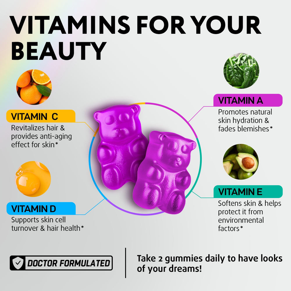 IQ Biology Biotin Gummies label shows 5000 mcg biotin and collagen-backed benefits.