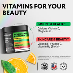 IQ Biology Daily Multivitamin for Women label highlights 60 capsules