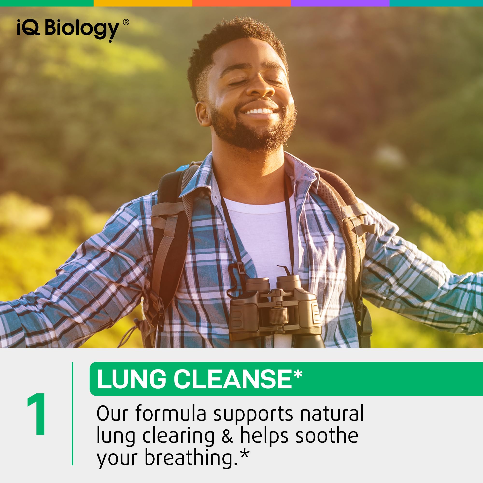 IQ Biology Mullein Drops green-tea and nettle visuals emphasize immune-supporting herbs.