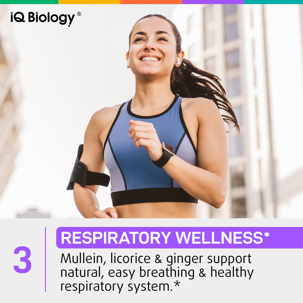 IQ Biology Mullein Drops measuring-drops image demonstrates consistent dosing for lung care.
