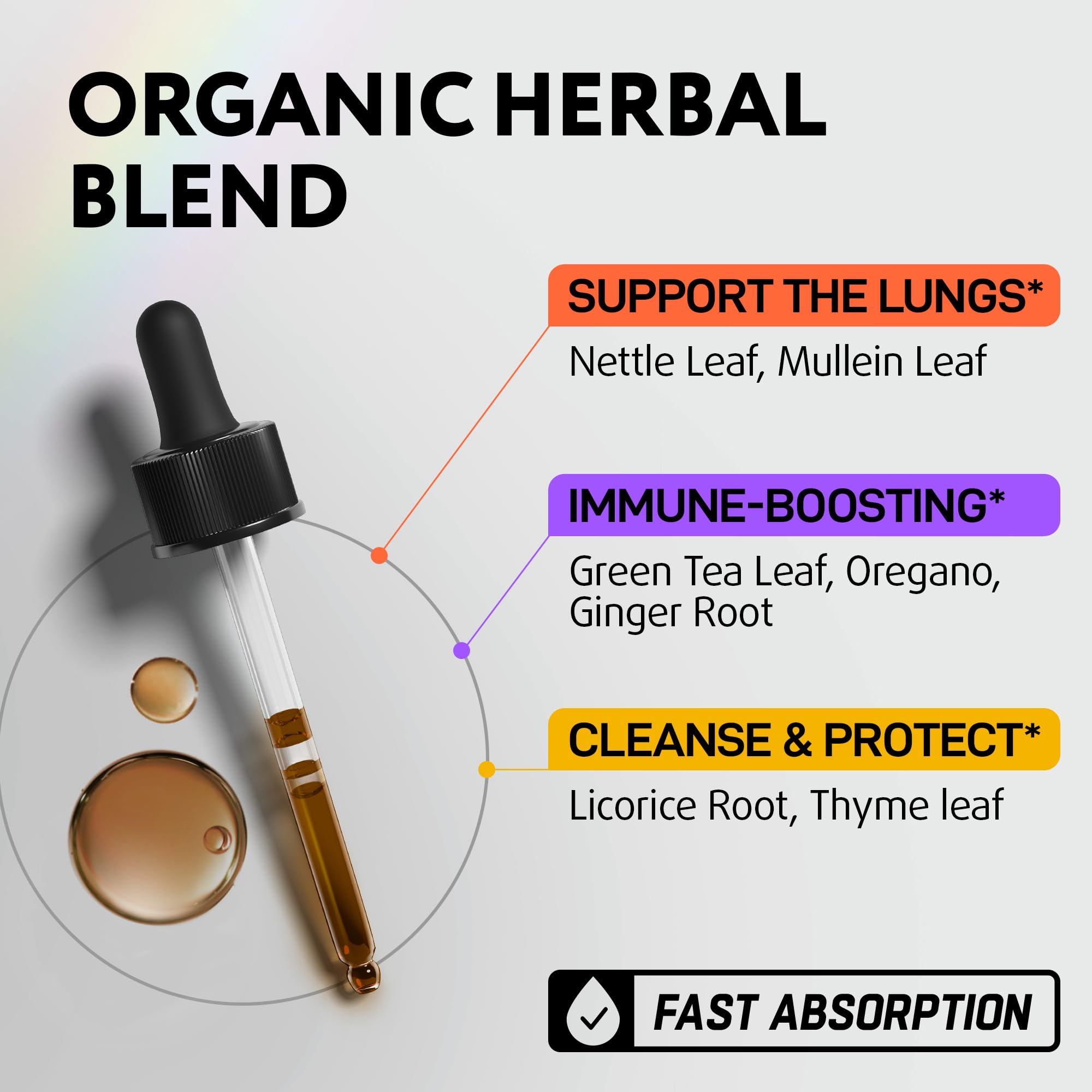 IQ Biology Mullein Drops organic mullein leaves image highlights herbal blend for airway comfort.