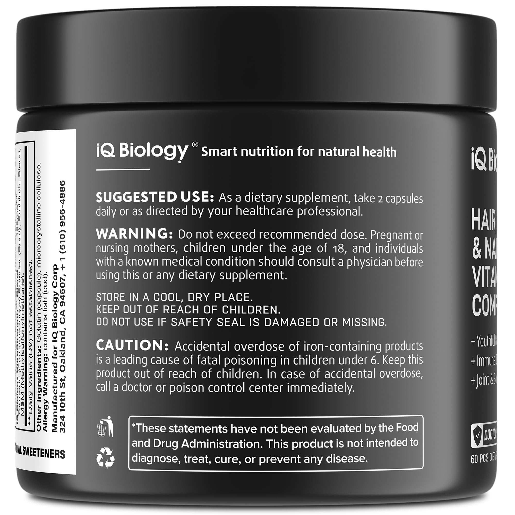 IQ BIOLOGY daily supplement bottle suitable for both women and men