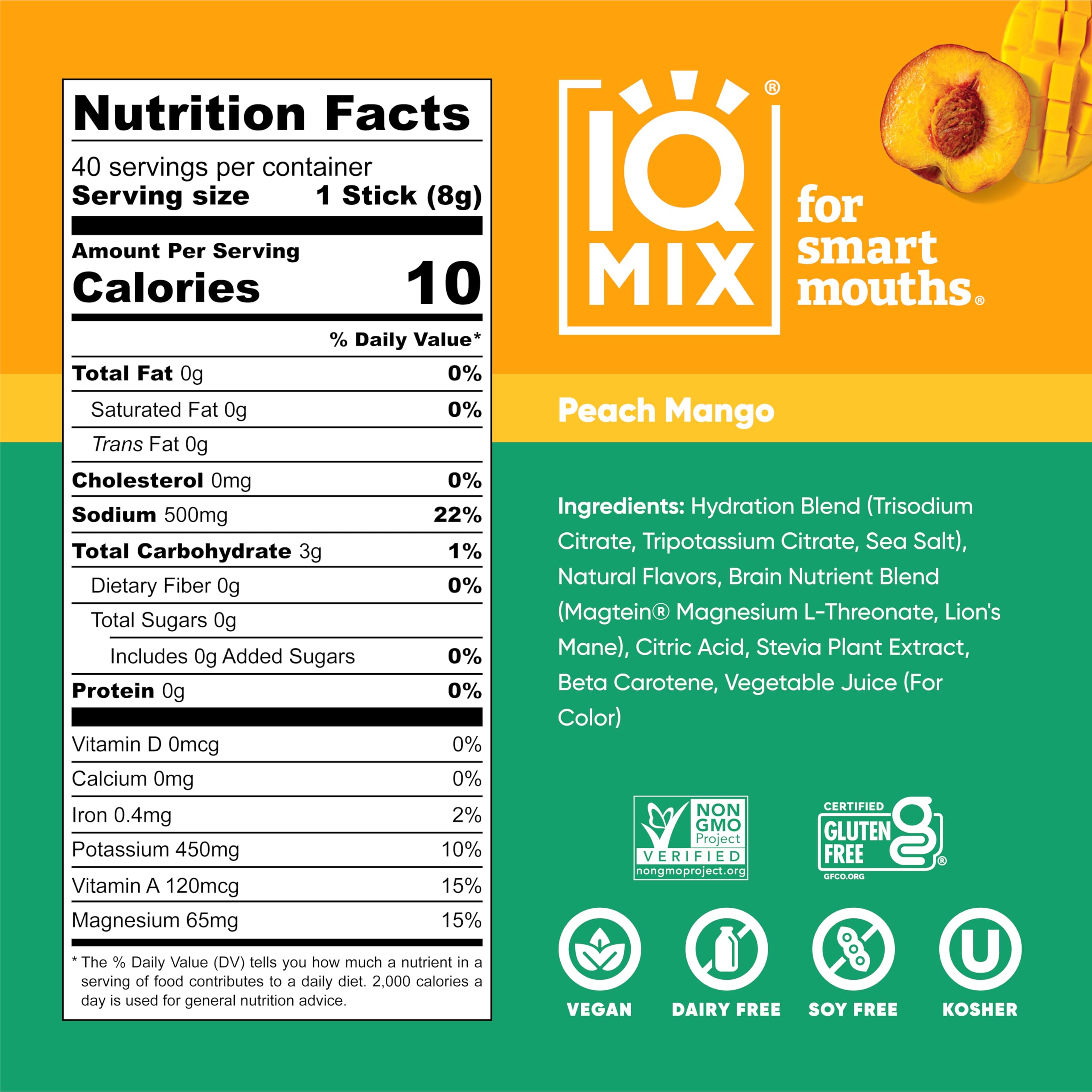 IQBAR IQMIX brain nutrients with Lions Mane and Magtein for focus
