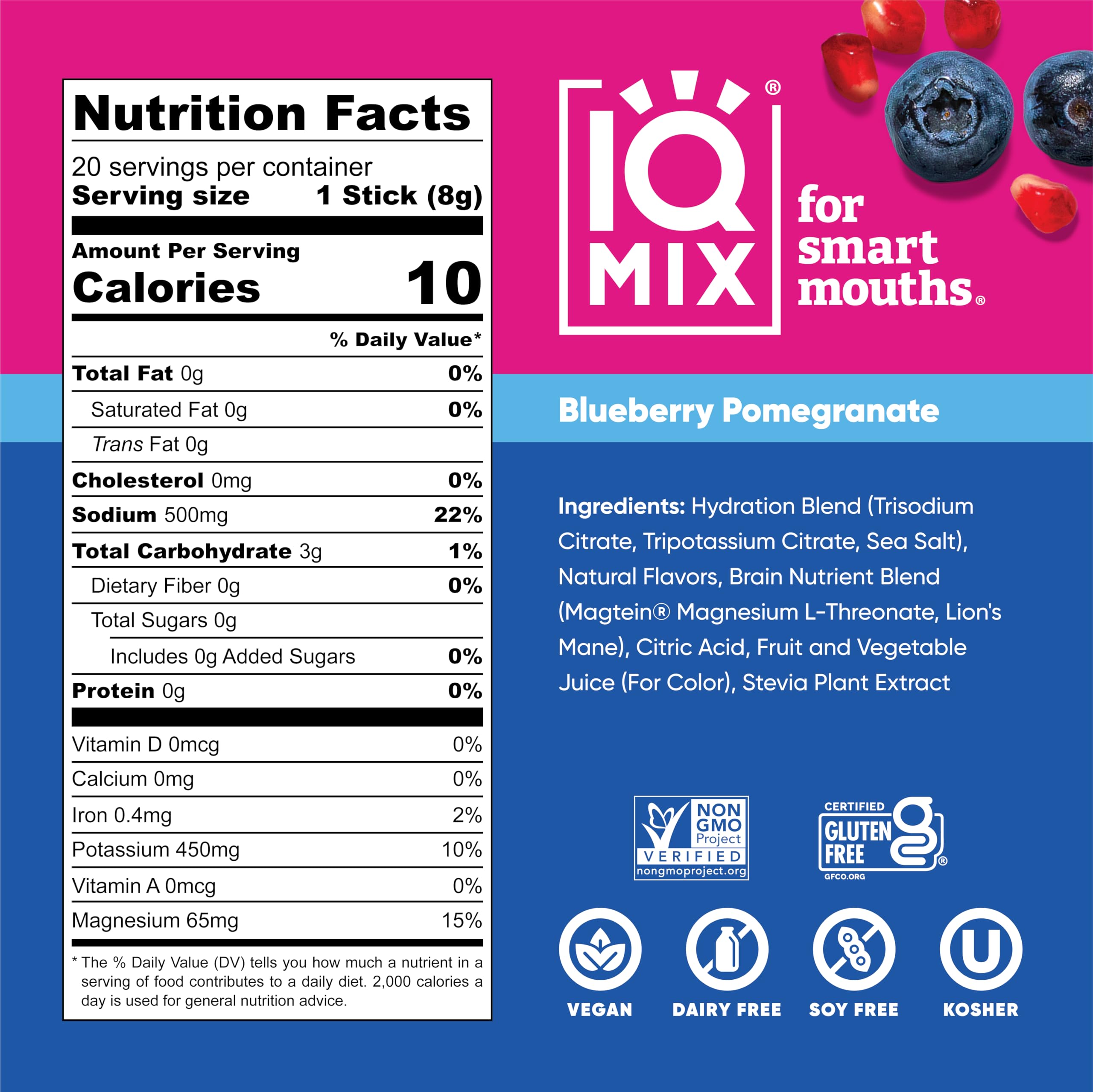 IQBAR IQMIX Lion’s Mane packet highlighting focus support and mood boost
