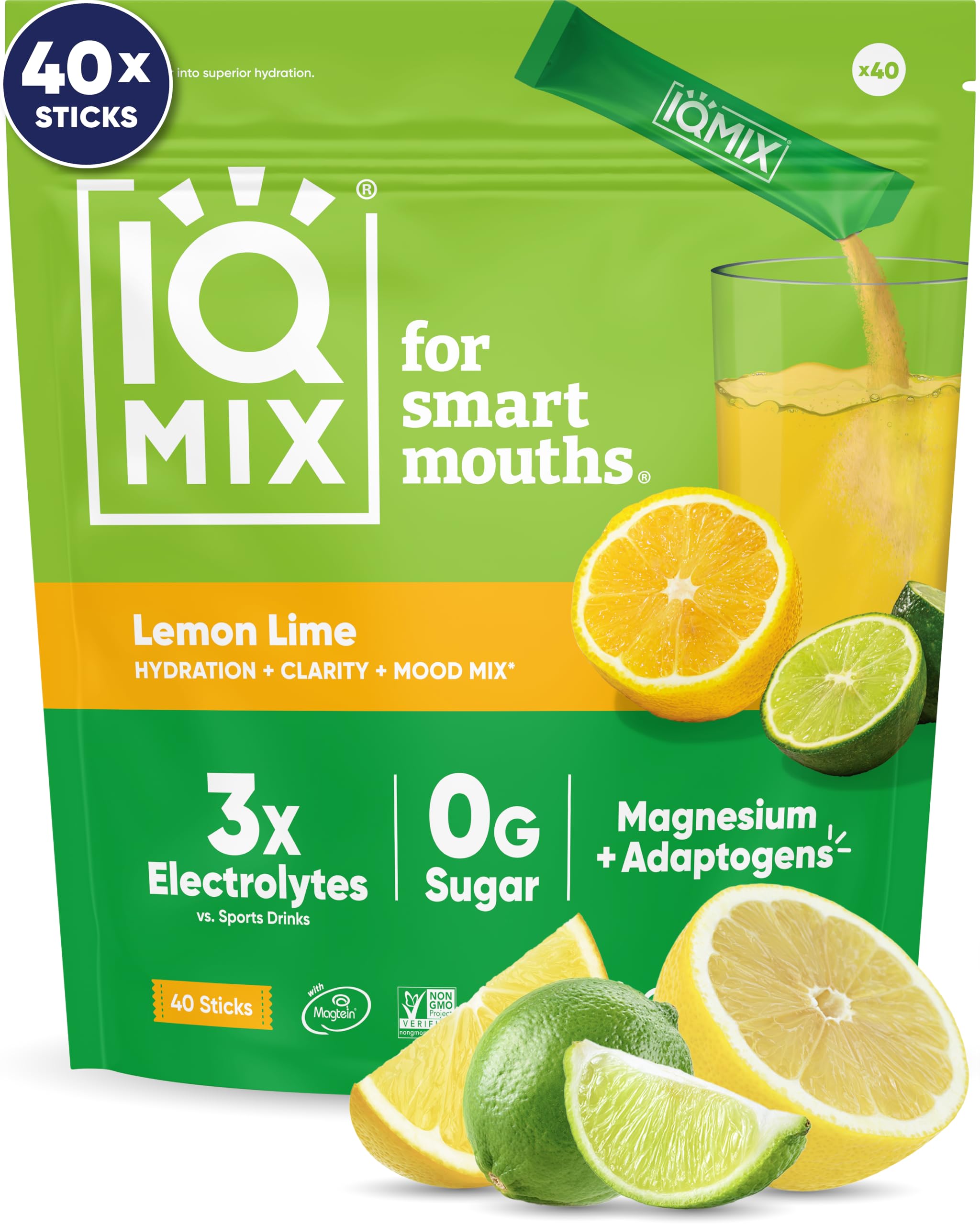 IQMIX lemon-lime sachet for on-the-go hydration and focus.